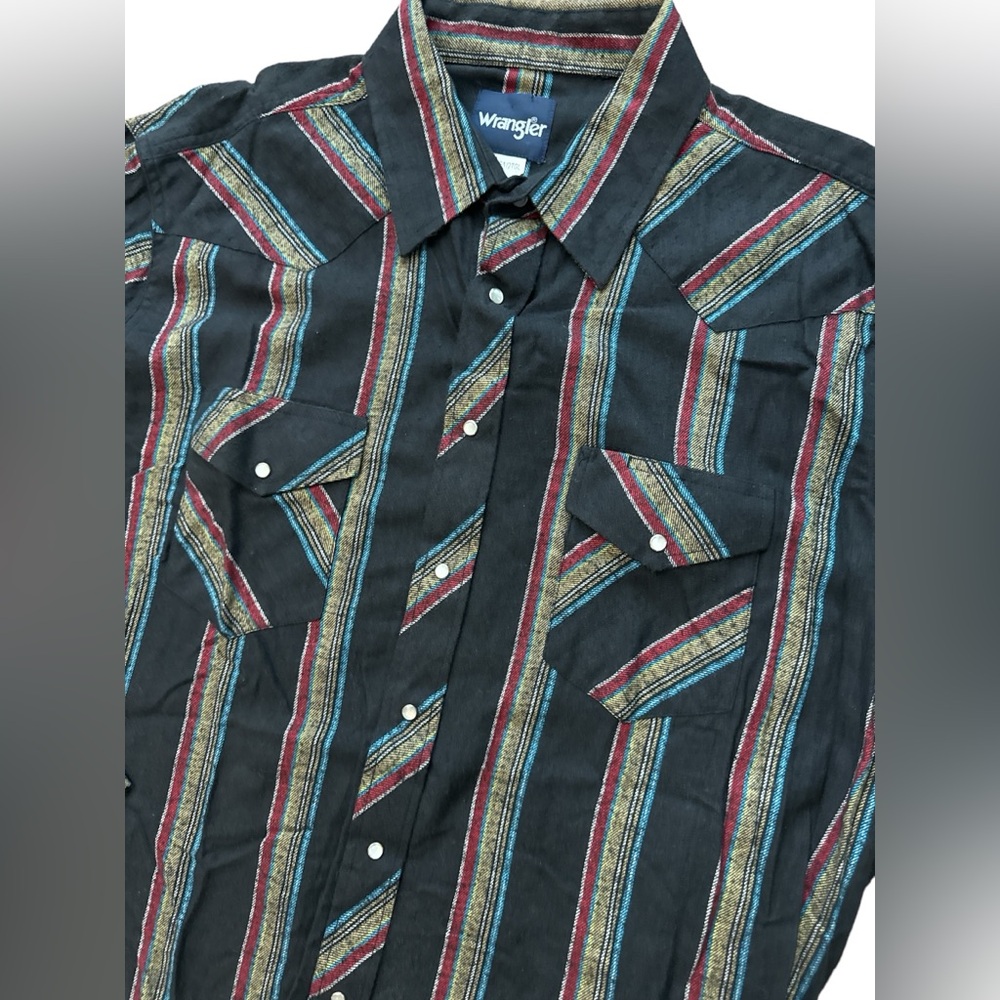 Vintage Wrangler Pearl Snap Western Shirt Men’s‎ Size 2XT Tall Cowboy Multicolor